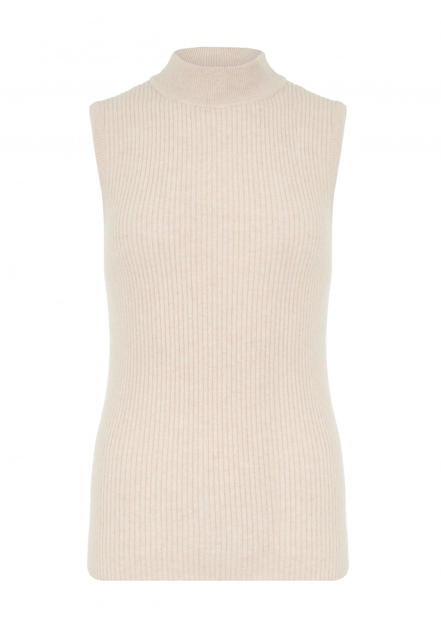 W24-00CH0505 Sleeveless mock neck sweater